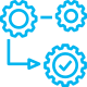 icon of gears and metalware in circular shapes