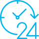 white clock with an arrow pointing downward next to the number