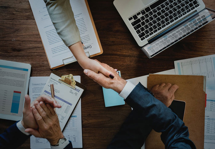 Professional Handshake in a Corporate Setting